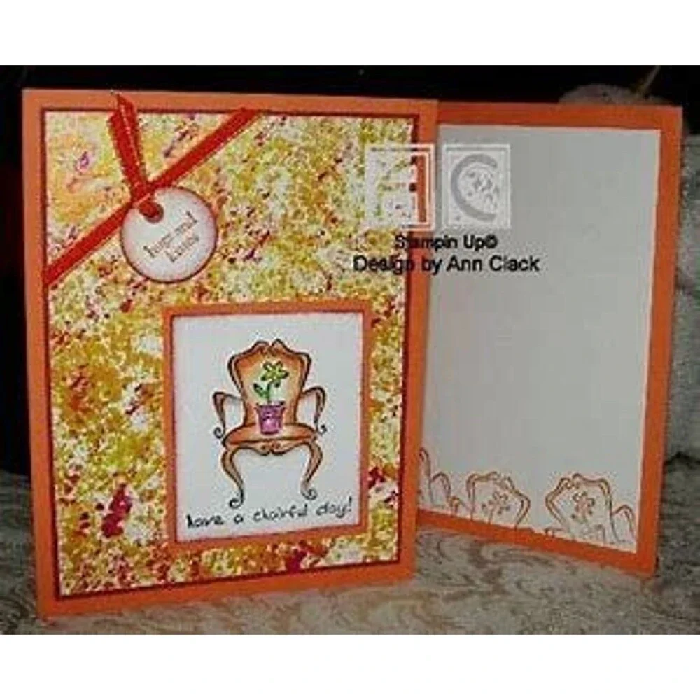 Vintage Stampin Up! Furnished With Love Retired Set Rubber Cling Spring 2004